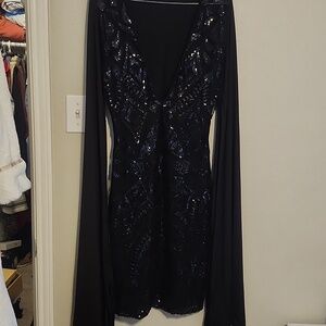 Elegant Black Sequin Dress